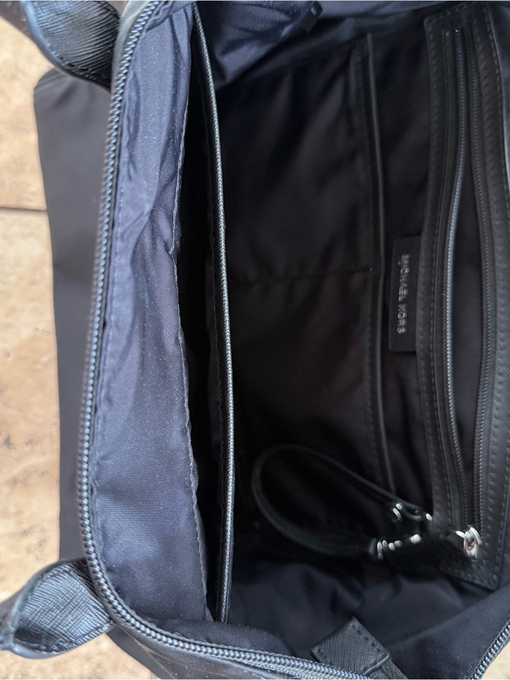 Michael Kors Black Nylon Tote with Front Zip Pocket - Picture 6 of 6
